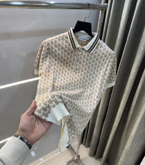 Lacost e Cream Imported Knitted Polo T-Shirt