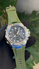 G shock B100 green silver