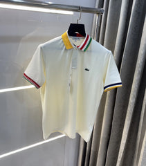 Lacost e Cream Embroidery Logo Premium Polo T-Shirt