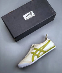 Onitsuka Tiger Mexico 66 Canvas Slip On  White Green Girls First Copy D 1847