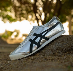 Onitsuka Tiger MeXico 66 Pure Silver Black Sneakers Mens D-2089