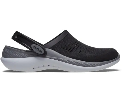 Crocs Unisex Literide 360 Clog - Black with Grey & Slate Sole