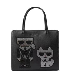 Karl Lagerfeld Maybelle Black Crossbody Bag Satchel With Dust Bag - (KB019-3 Black)