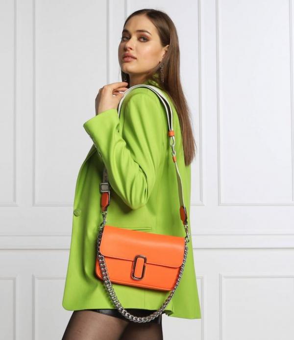 Marc Jacobs The J Marc Shoulder Bag With OG Box & Dust Bag (Orange - 926)