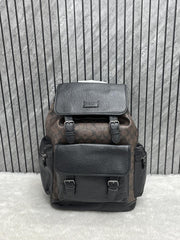 Coach Unisex Rivington Backpack Coffee Black Sprint Leather With Dust Bag 059 Coffee Black