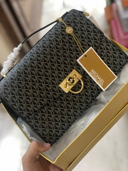 Michael Kors Hendrix Logo Crossbody Bag With OG Magnetic Box & Dust Bag (3810 Black)