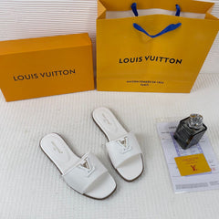 Louis Vuitton LV Mare Flat Mule White With OG Box & Carry Bag