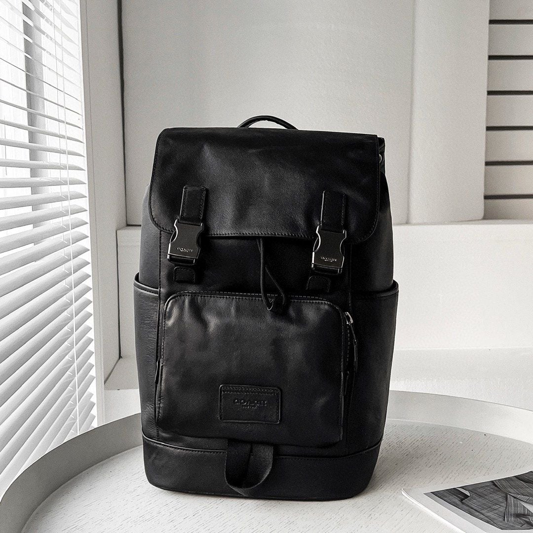 Coach Rivington Backpack Black Spirit Signature Canvas Unisex Backpack With Dust Cover 058 Black