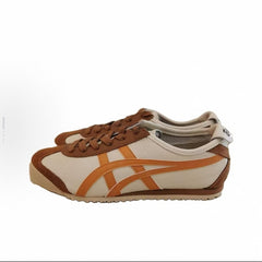 Onitsuka Tiger Mexico 66 sneakers in an Oatmeal Brown Cream or Birch Rust Orange
