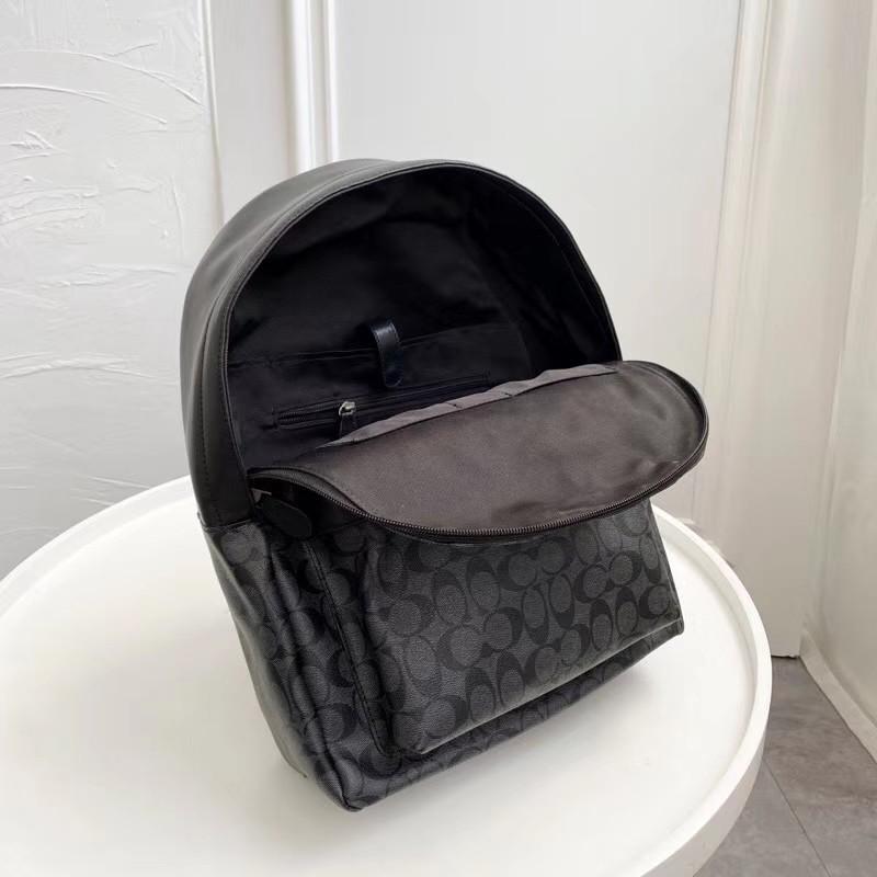 Coach Houston Backpack 55398 Black Flower Signature Canvas With Dust Cover Carry Bag
