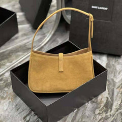 Ysl Saint Laurent Hobo Khakhi Gold Leather Shoulder Bag With OG Box & Dust Bag 6030 Velvel Khakhi