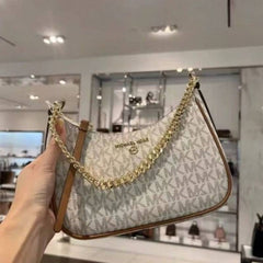 Michael Kors MK Jet Set Charm Small Logo Pochette With OG Box (5575 Beige Brown)
