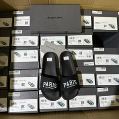 Balenciaga Paris Black Premium Slides