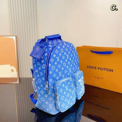 Louis Vuitton Multipocket Backpack Blue Monogram Clouds Coated Canvas With Dust Cover & Carry Bag