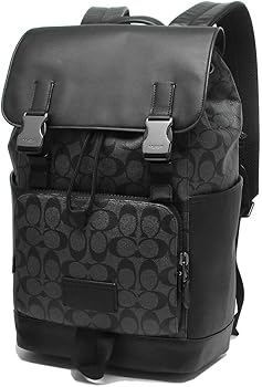 Coach Rivington Backpack Black Signature Canvas Unisex Backpack With Dust Cover 058 Black Black