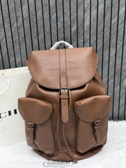 Coach Warner Backpack Signature Coated Canvas Leather With Dust Cover 909 Red Coffee