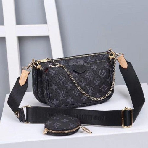 Louis Vuitton Multi Pochette Black Monogram With OG Box