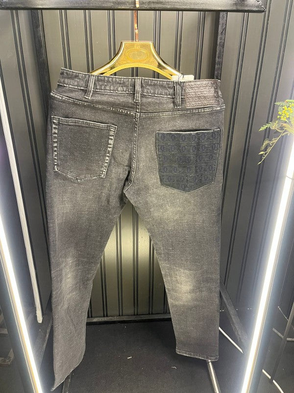 channel imported charcoal black jeans