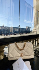 Chanel Lambskin Flap Shoulder Bag with OG Box and Bills (White)