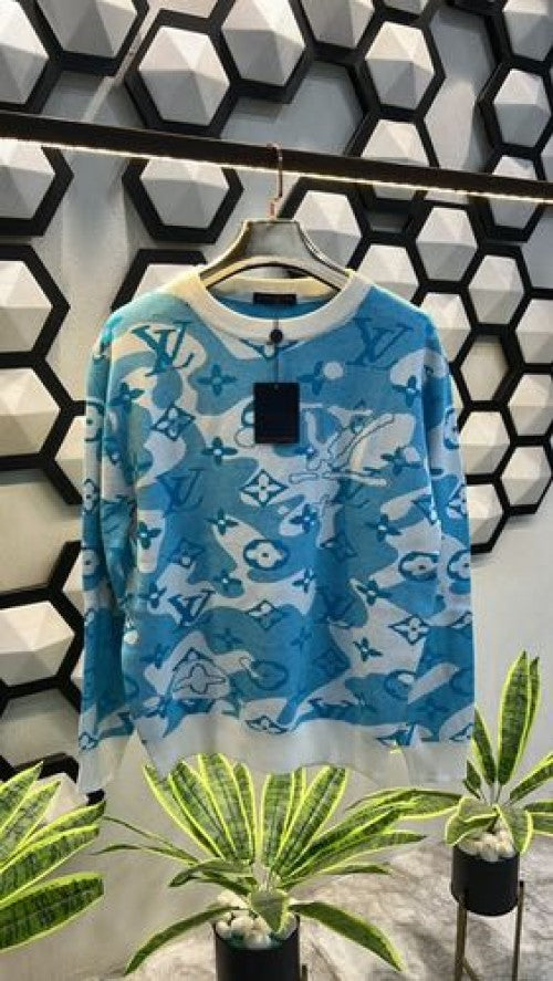 LV LOGO MONOGRAM PRINT PREMIUM FULL SLEEVES SWEATER