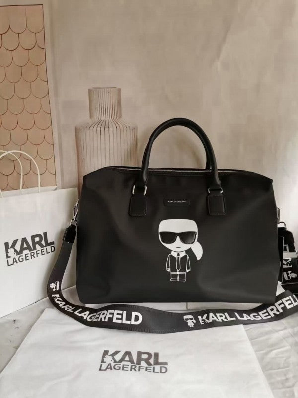 Karl Lagerfield Unisex Duffle Bag With Long Shoulder Strap & Dust Bag