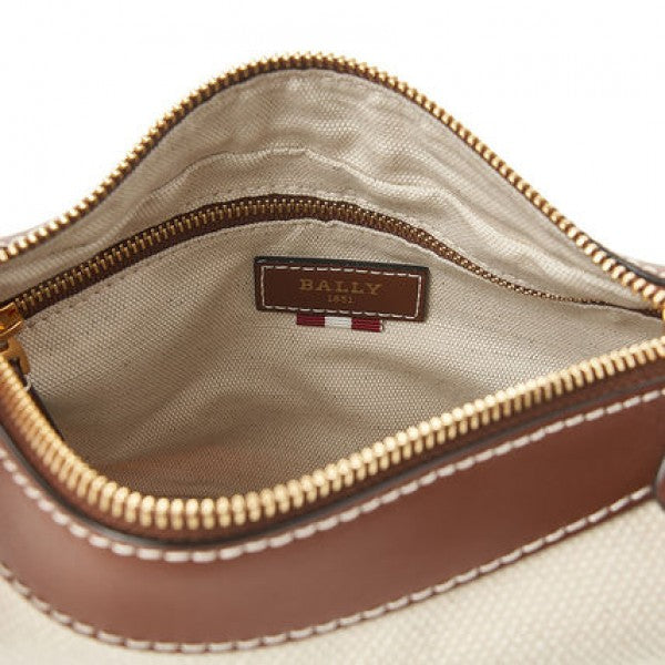 Bally Coralye Canvas Shoulder Bag With OG Box & Dust Bag