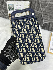 Dior Blue Saddle Vertical Phone Pouch Unisex