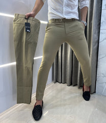 Armani Beige Buckle Look Imported Trouser