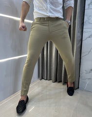 Armani Beige Buckle Look Imported Trouser