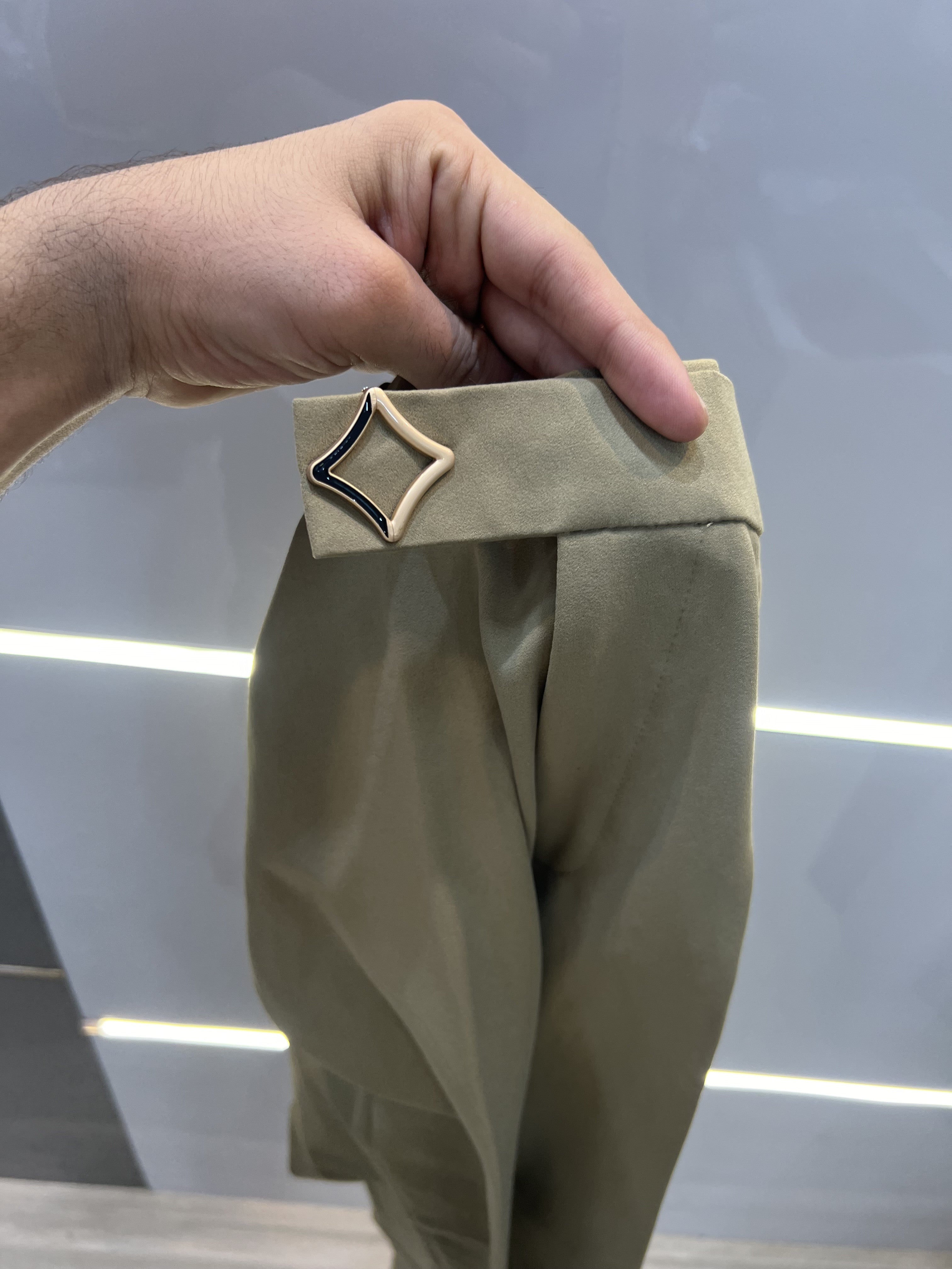 Armani Beige Buckle Look Imported Trouser