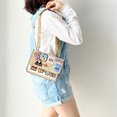 Coach Klare Crossbody In Signature With Ski Patches Premium Quality Bag With Double OG Box & Dust Bag (White-646)