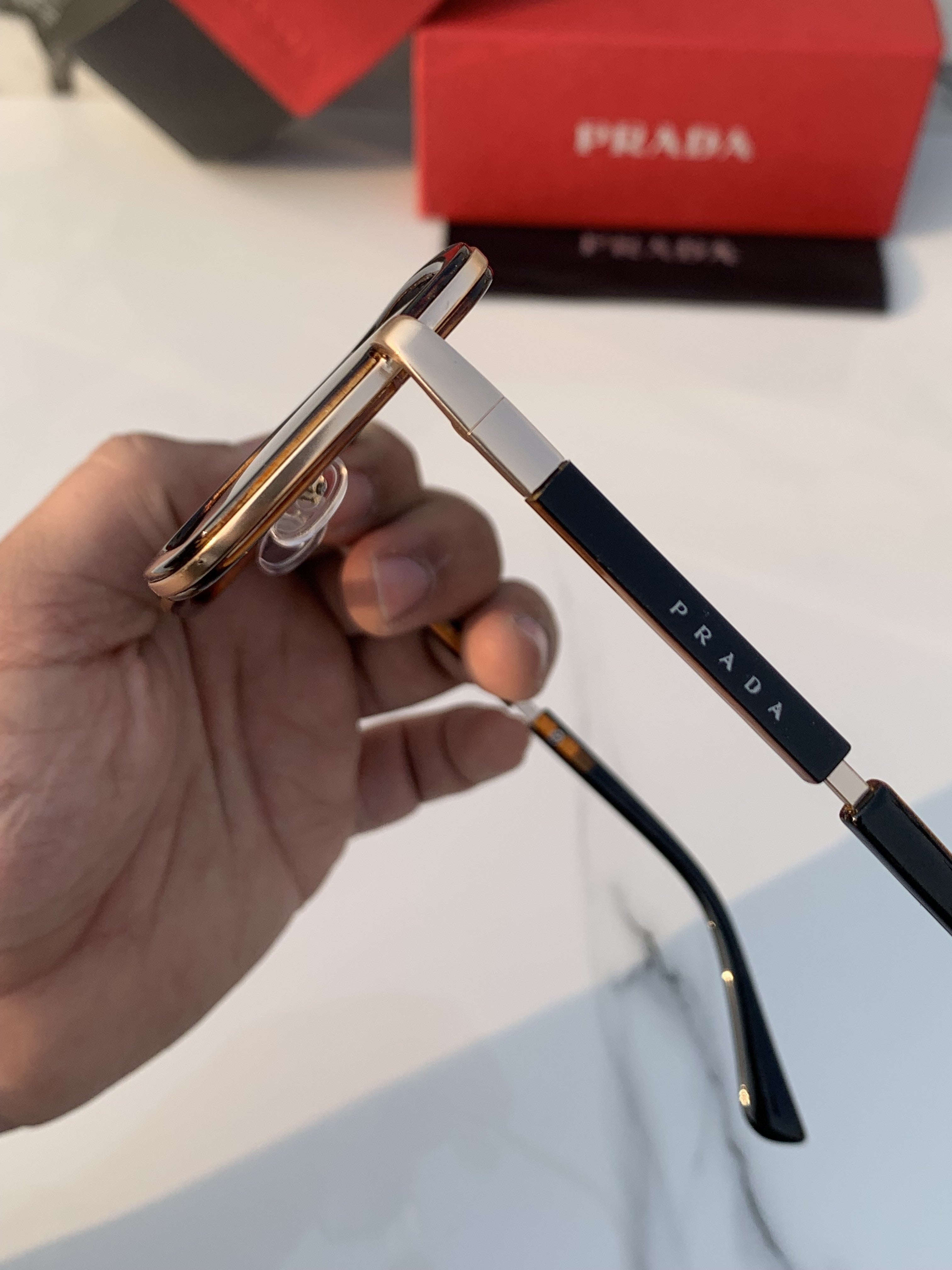 PRADA 68805 GOLD BROWN