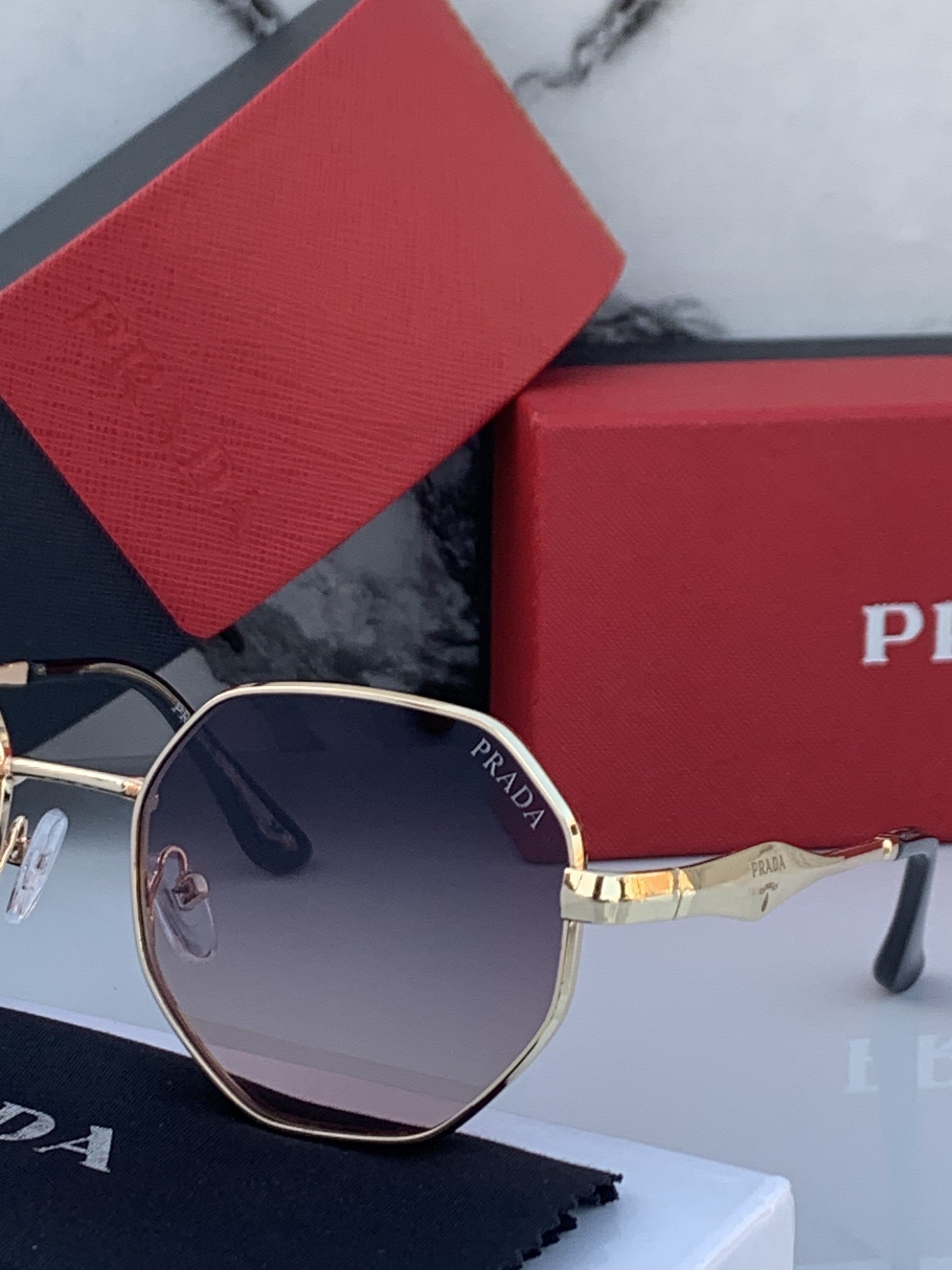 PRADA 363 GOLD BLACK SHADED