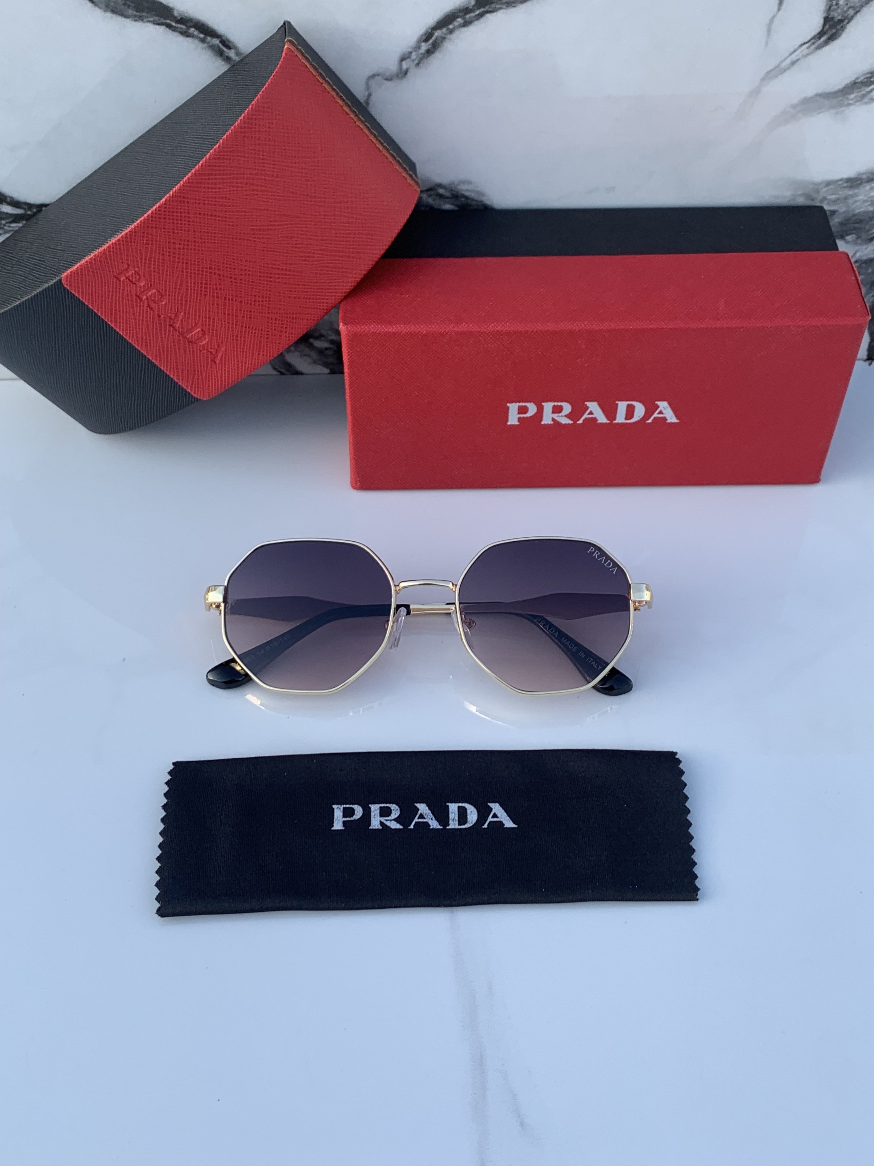 PRADA 363 GOLD BLACK SHADED