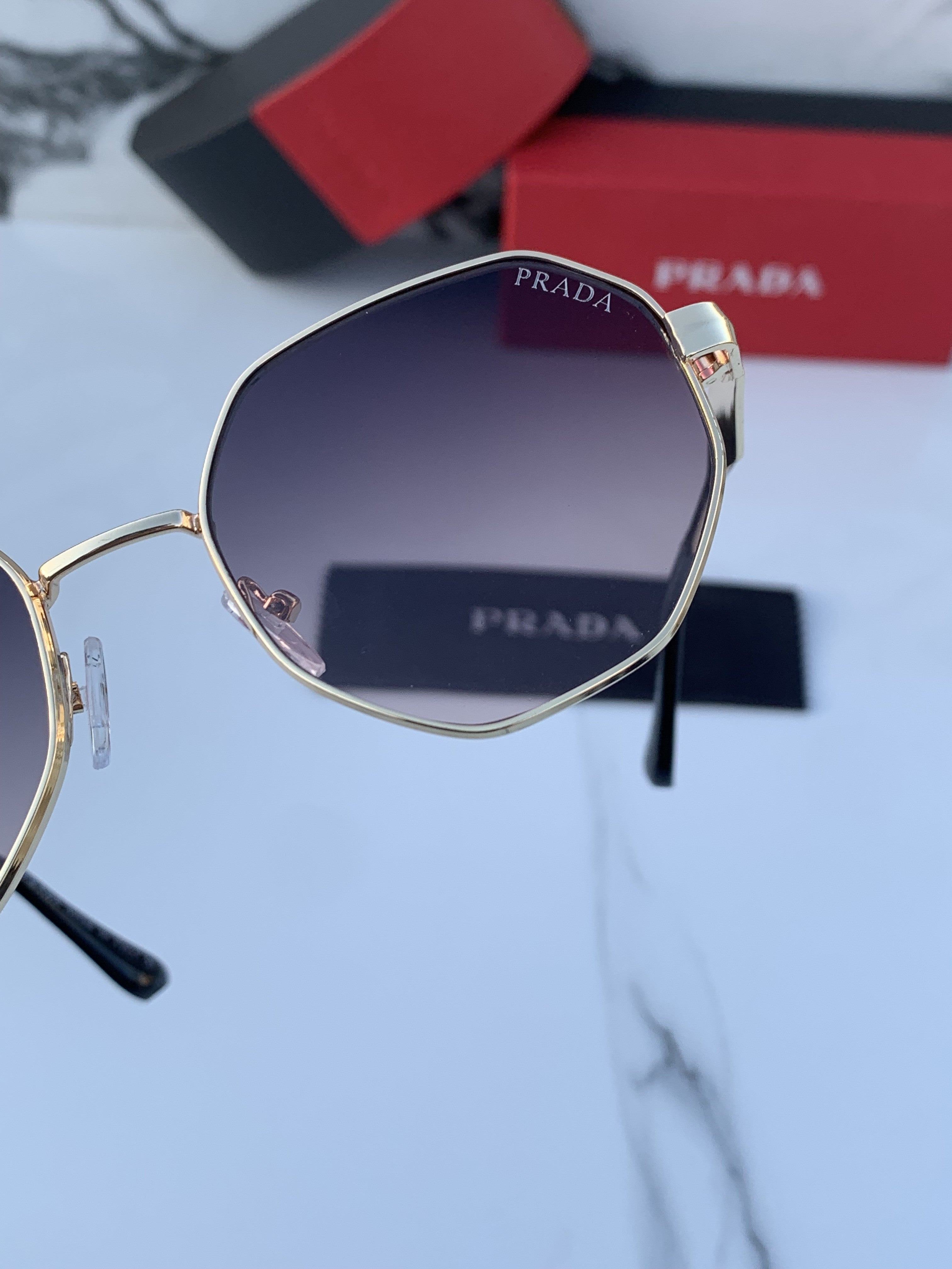 PRADA 363 GOLD BLACK SHADED