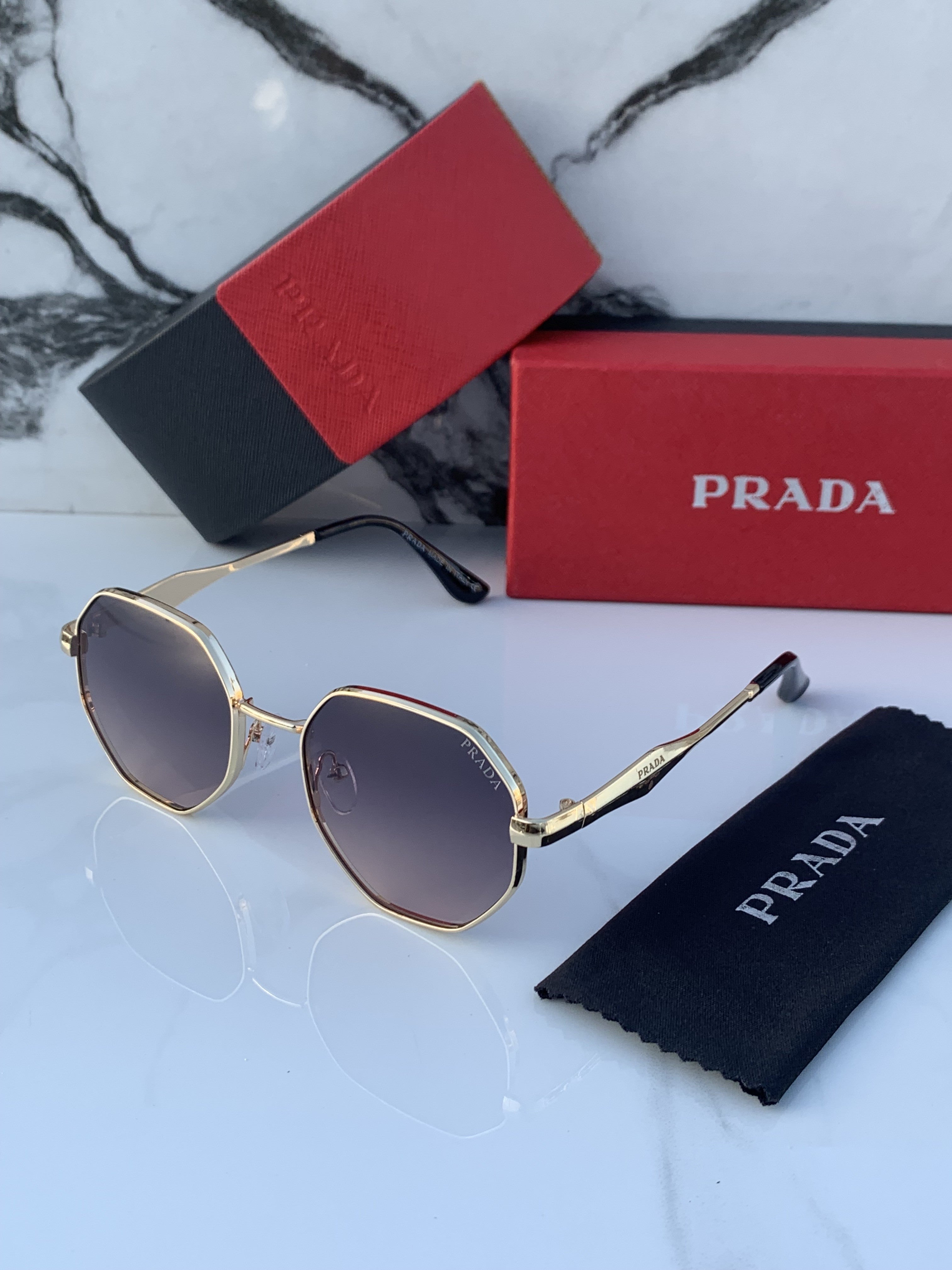 PRADA 363 GOLD BLACK SHADED