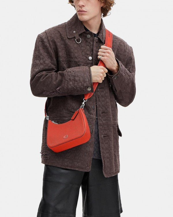 Coach Signature Crossbody Hobo Premium Quality Bag With OG Box & Dust Bag 3 Shoulder Strap (Orange-653)