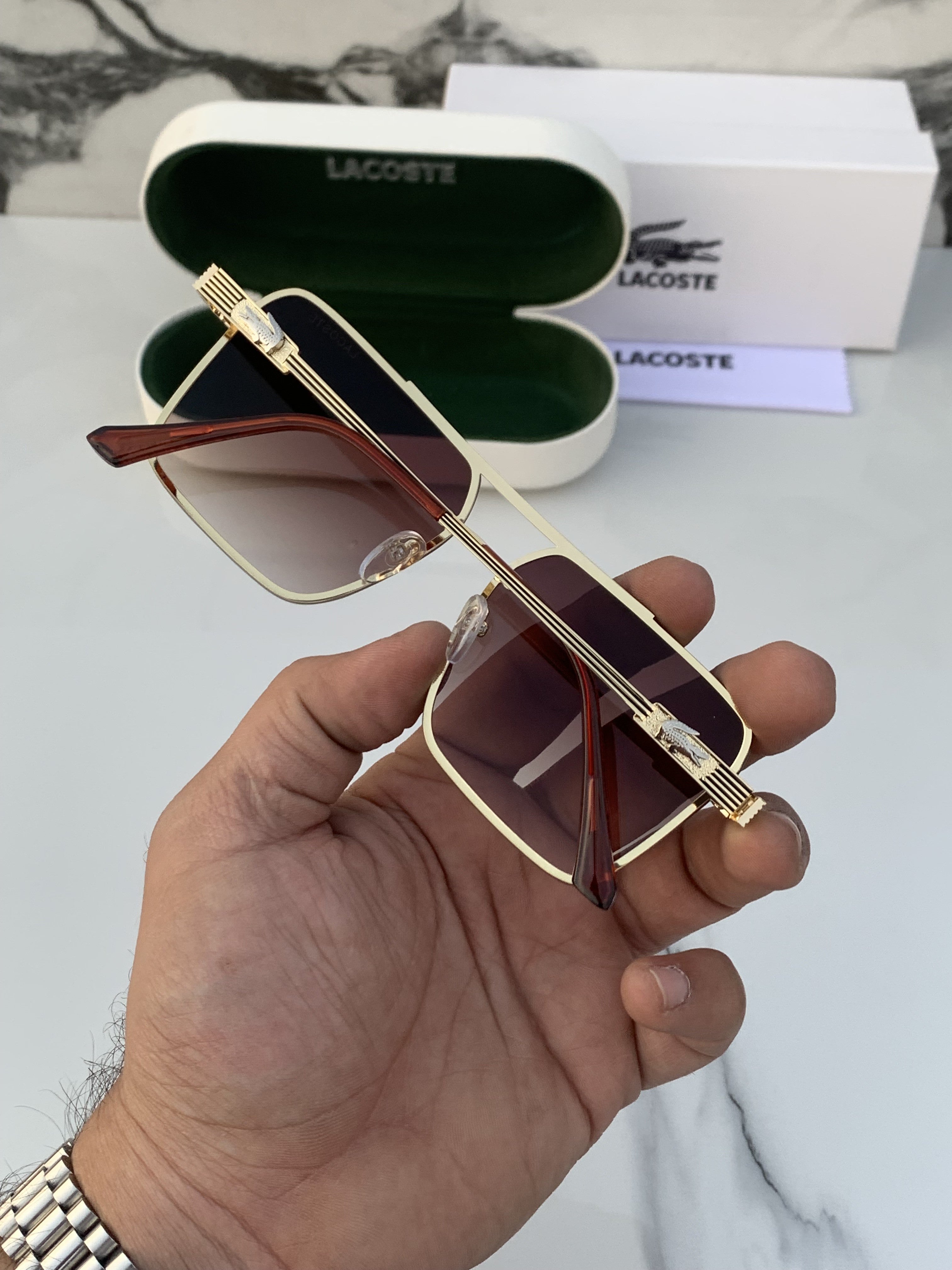 LACOSTE 9221 GOLD BROWN