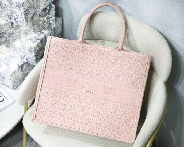 Dior Cannage Embroidery Book Tote Bag (Pink-517) – Lebrouges