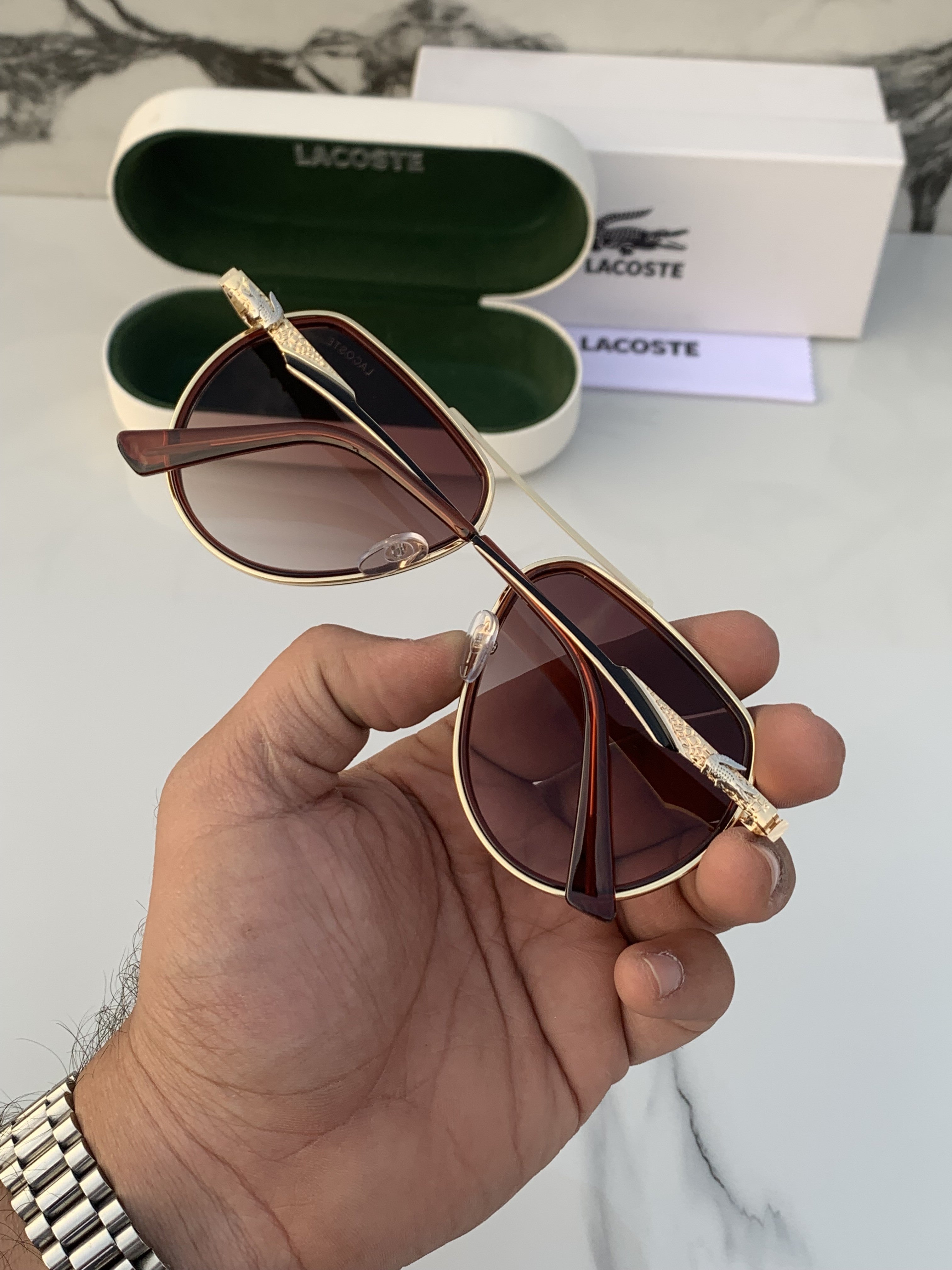 LACOSTE 9224 GOLD BROWN