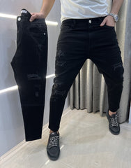 Imported Black Ripped Premium Hyperflex Denim