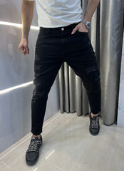 Imported Black Ripped Premium Hyperflex Denim