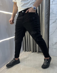 Imported Black Ripped Premium Hyperflex Denim