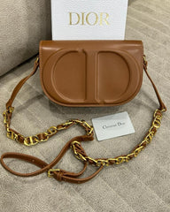 Christian Dior Signature Oval Camera Bag With OG Box & Dust Bag (Brown)