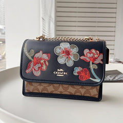 Coach Klare Floral Crossbody In Signature Canvas Bag With OG Box & Dust Bag (Floral Black 380)