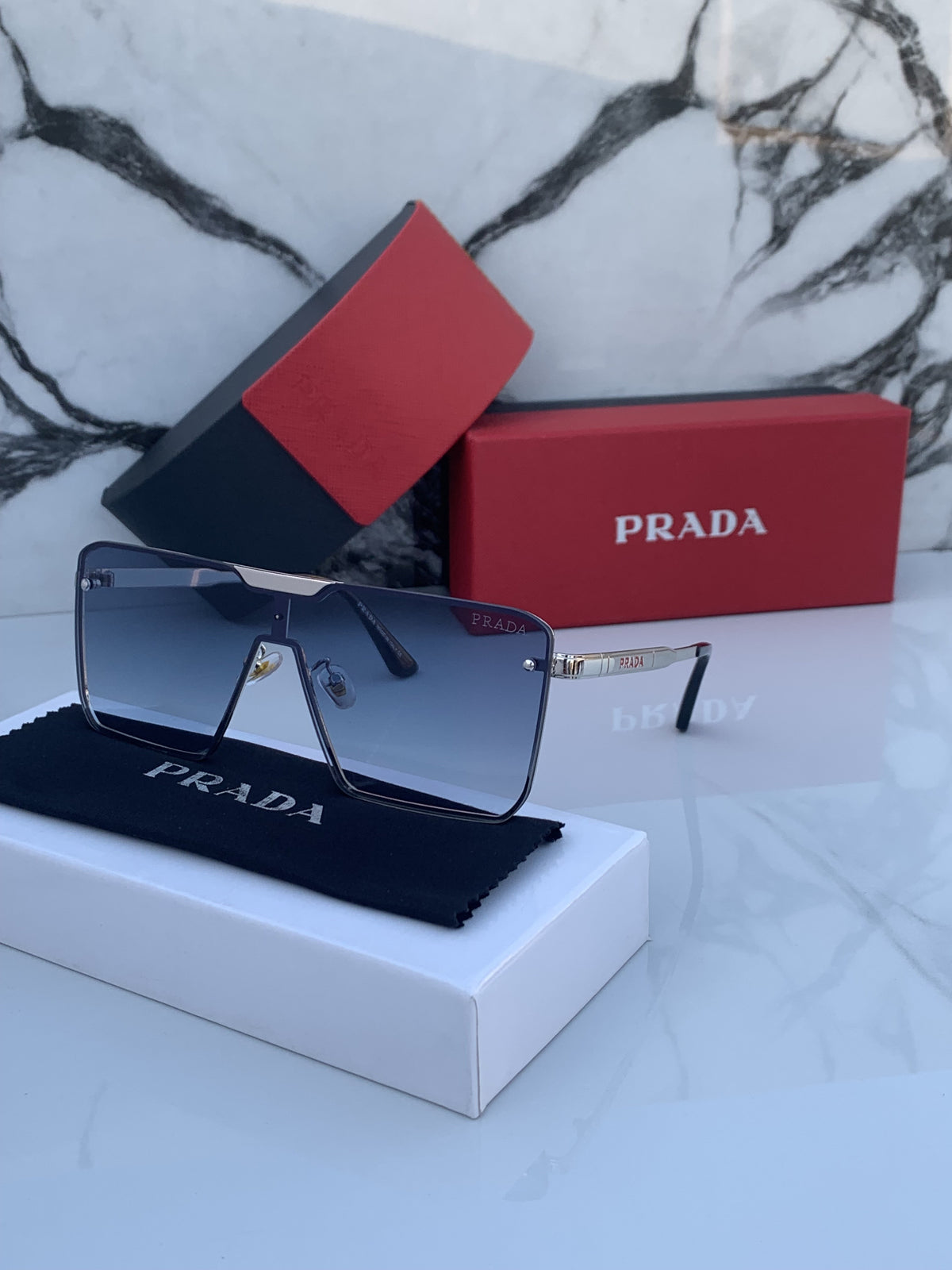 PRADA 22409 SILVER BLUE SHADED