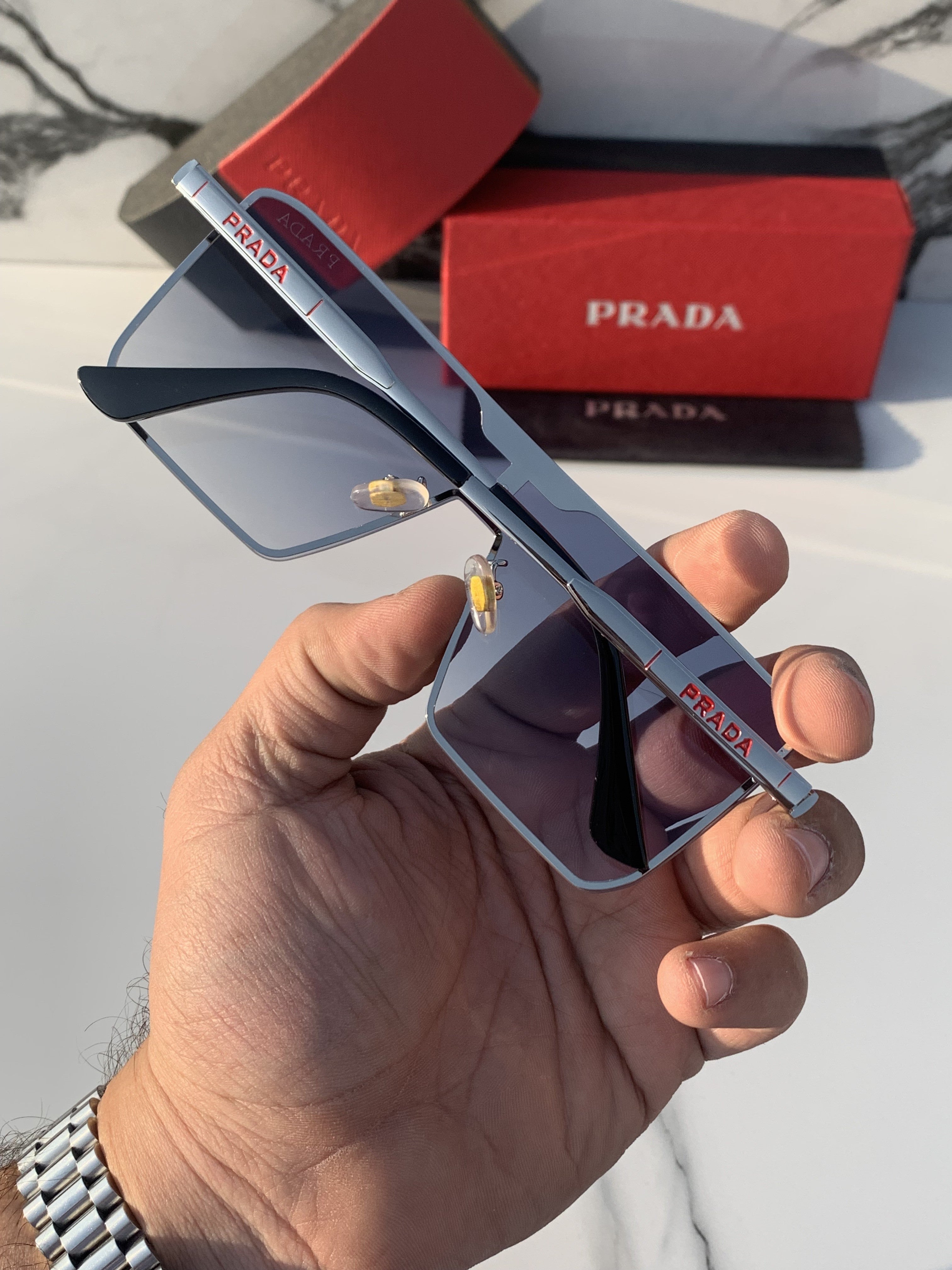 PRADA 22409 SILVER BLUE SHADED