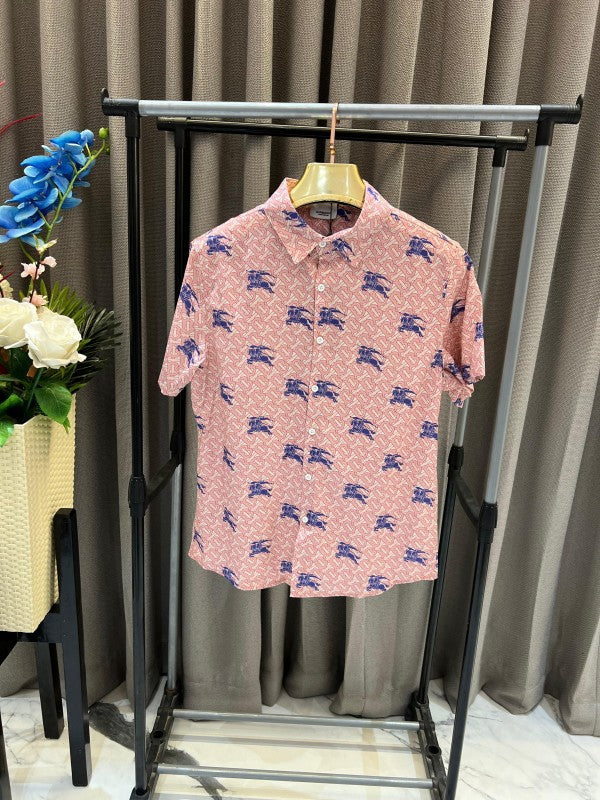 Burberry Horse Print Half Sleeves Shirt Pink