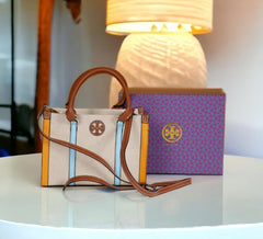 Tory Burch Mini Tote Bag With OG Box & Dust Bag & Extra Shoulder Strap (Yellow 597)