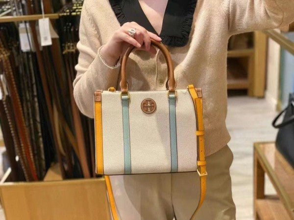 Tory Burch Mini Tote Bag With OG Box & Dust Bag & Extra Shoulder Strap (Yellow 597)